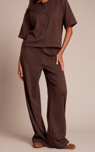 Chocolate Brown Pantalon Large Côtelé À Rayures | Taille 42 - PrettyLittleThing - Modalova