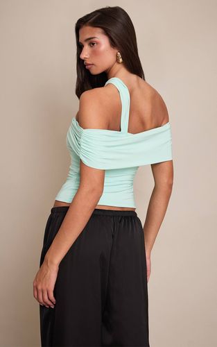 Seafoam Haut À Détail De Manche Abstraite En Tissu Slinky Double Couche | Taille 42 - PrettyLittleThing - Modalova