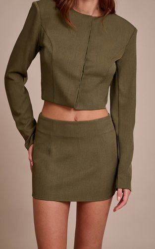 Dark Khaki Ensemble Coordonné Jupe Mini Ajustée En Tissu Tissé | Taille 42 - PrettyLittleThing - Modalova