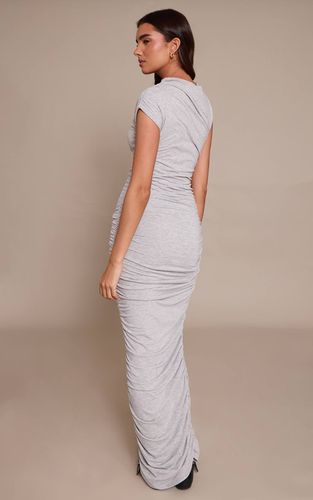 Light Grey Robe Longue Asymétrique Froncée Sans Manches | Taille 42 - PrettyLittleThing - Modalova