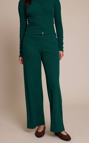 Dark Green Pantalon Droit Taille Basse À Cordon De Serrage Côtelé | Taille 42 - PrettyLittleThing - Modalova