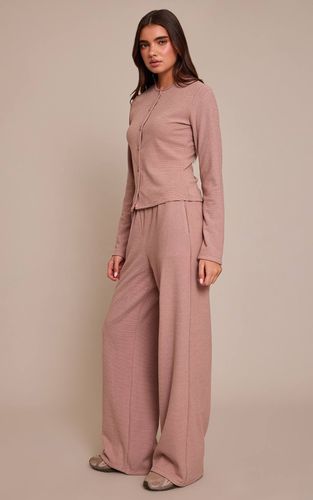 Light Pink Pantalon Droit En Molleton Doux À Fines Rayures | Taille 32 - PrettyLittleThing - Modalova