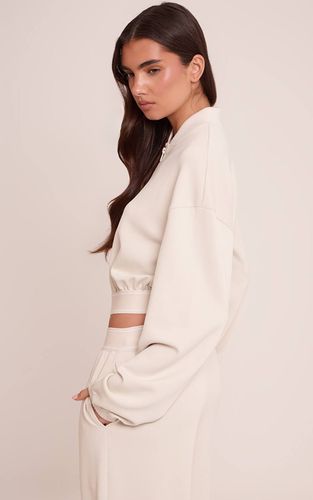 Oatmeal Veste Bomber Ultra Douce À Taille Élastiquée | Taille XL - PrettyLittleThing - Modalova