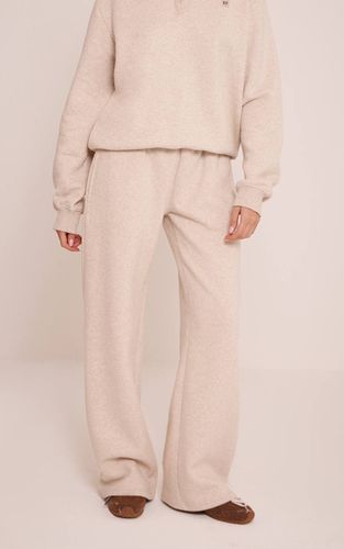 Oatmeal Pantalon De Jogging Droit En Molleton De Coton Chiné Avec Badge PLT | Taille XL - PrettyLittleThing - Modalova