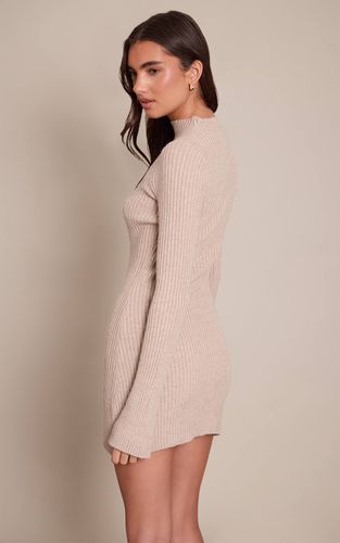 Oatmeal Robe En Maille Côtelée | Taille XS - PrettyLittleThing - Modalova