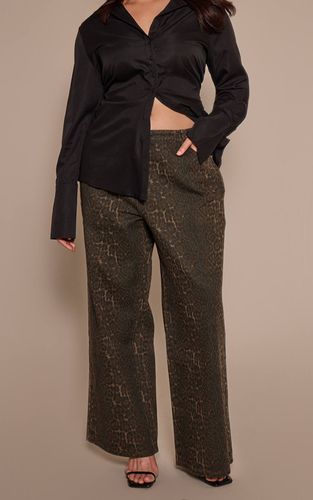Leopard Jean Grande Taille Taille Mi-haute Imprimé | Taille 44 - PrettyLittleThing - Modalova