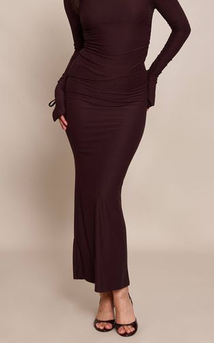 Dark Brown Jupe Longue À Panneaux Asymétriques Toucher Doux | Taille 32 - PrettyLittleThing - Modalova