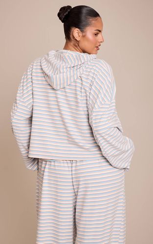 Light Blue Ensemble Coordonné Grande Taille Sweat À Casynthétiqueche Zippé En Polaire Douce À Rayures | Taille Large - PrettyLittleThing - Modalova