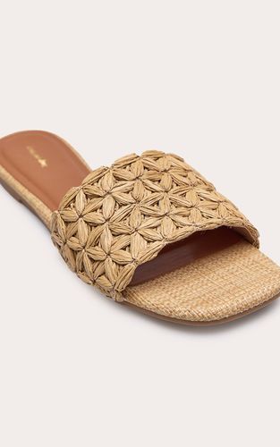 Natural Sandales Mules Plates En Raphia | Taille 38 - PrettyLittleThing - Modalova