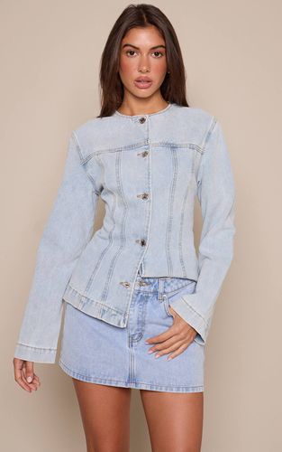 Light Blue Jupe Mini En Denim Classique Taille Mi-haute | Taille 40 - PrettyLittleThing - Modalova
