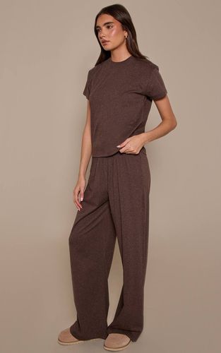 Dark Brown Ensemble Coordonné Pantalon Élastiqué Moucheté | Taille 42 - PrettyLittleThing - Modalova
