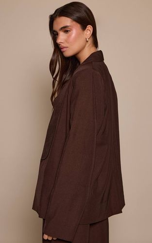 Dark Brown Blazer Long Ajusté | Taille 42 - PrettyLittleThing - Modalova