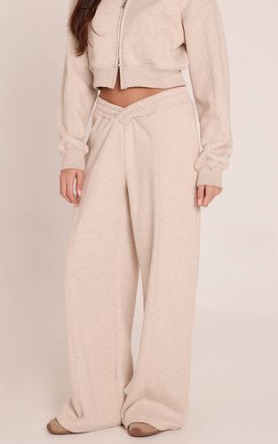 Oatmeal Joggers En Molleton De Coton Avec Taille Croisée | Taille XS - PrettyLittleThing - Modalova