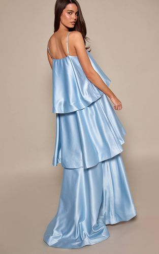 Light Blue Robe Maxi Étagée Structurée | Taille 42 - PrettyLittleThing - Modalova