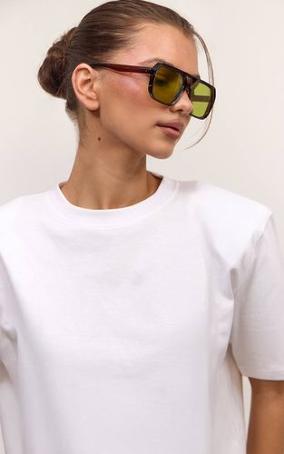 Dark Brown Lunettes De Soleil Aviateur À Verres Marron - PrettyLittleThing - Modalova