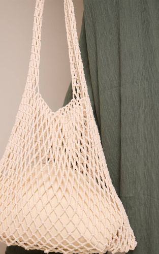 Natural Sac Cabas Surdimensionné En Filet - PrettyLittleThing - Modalova