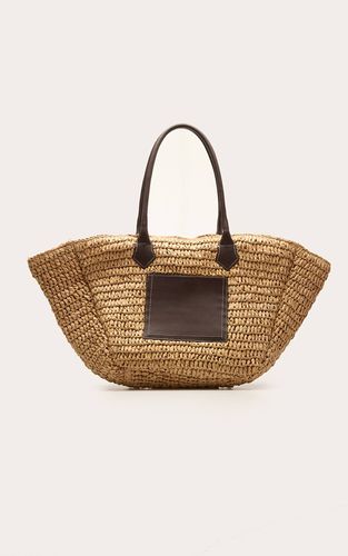Natural Sac De Plage En Raphia Avec Poche Détail - PrettyLittleThing - Modalova