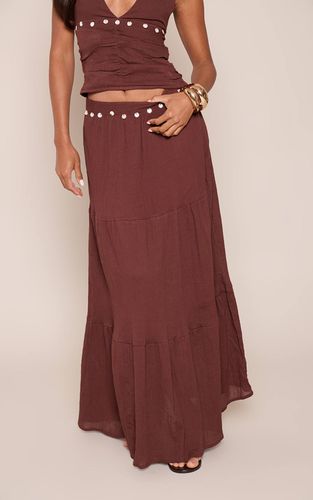 Dark Brown Jupe Longue En Coton À Détails Sequins Coordonnée | Taille 42 - PrettyLittleThing - Modalova