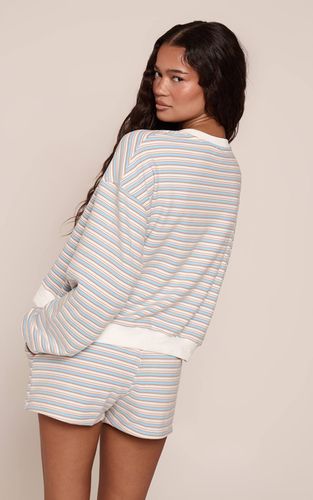 Light Blue Sweat-shirt Super Doux À Rayures | Taille Medium - PrettyLittleThing - Modalova