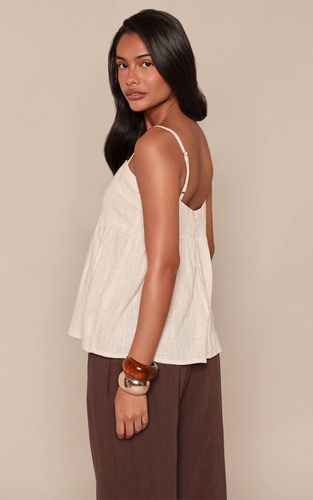 Natural Top Caraco À Bretelles Effet Lin | Taille 42 - PrettyLittleThing - Modalova