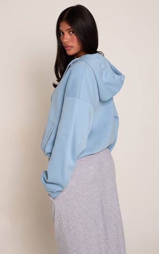 Light Blue Sweat À Casynthétiqueche Oversize Zippé Avec Cordon De Serrage À La Taille | Taille XS - PrettyLittleThing - Modalova