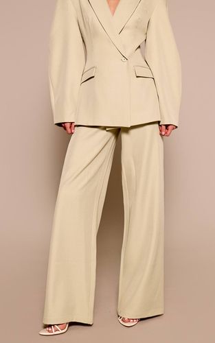 Sage Green Pantalon Tailleur Tissé Taille Haute | Taille 42 - PrettyLittleThing - Modalova
