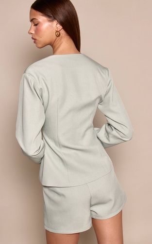 Sage Green Blazer Asymétrique Ajusté Avec Taille Cintrée | Taille 42 - PrettyLittleThing - Modalova