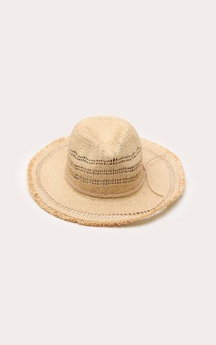 Natural Chapeau Fedora En Paille Avec Détails - PrettyLittleThing - Modalova