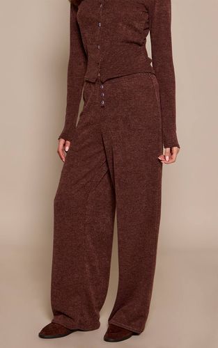 Dark Brown Pantalon Décontracté Côtelé Chiné | Taille 32 - PrettyLittleThing - Modalova