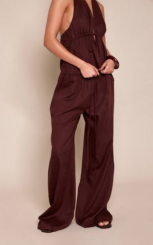 Dark Brown Pantalon Large À Cordon De Serrage Coordonné | Taille 42 - PrettyLittleThing - Modalova