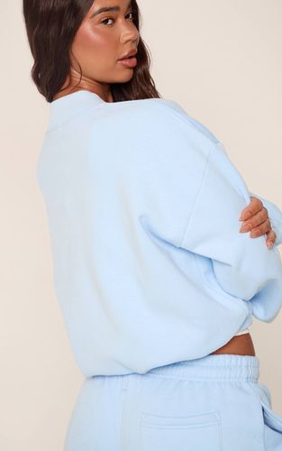 Light Blue Veste Bomber En Molleton De Coton | Taille XS - PrettyLittleThing - Modalova