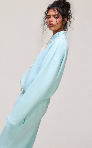 Light Blue Sweat-shirt Col Cheminée Avec Cordon De Serrage Contrasté | Taille XS - PrettyLittleThing - Modalova