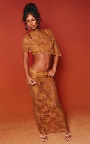 Mustard Jupe Longue En Dentelle Coordonnée | Taille 42 - PrettyLittleThing - Modalova