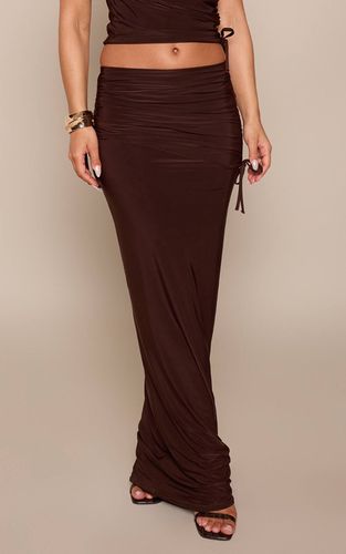 Dark Brown Ensemble Jupe Longue Moulante Froncée À La Taille | Taille 32 - PrettyLittleThing - Modalova