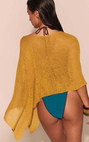 Mustard Haut De Plage Châle En Maille Ajourée | Taille XS - PrettyLittleThing - Modalova