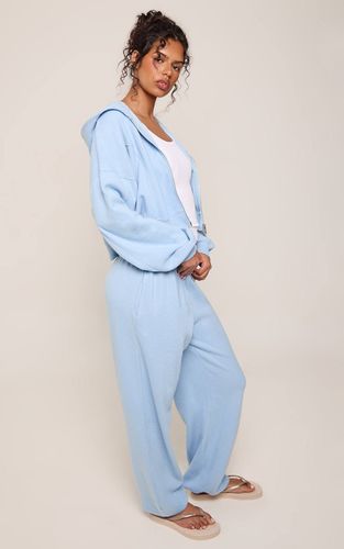 Light Blue Joggers Côtelés Brossés Avec Détails De Coutures Et Chevilles Resserrées | Taille XS - PrettyLittleThing - Modalova