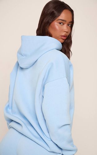 Light Blue Sweat À Casynthétiqueche Oversize Avec Logo PLT Contrasté | Taille Medium - PrettyLittleThing - Modalova