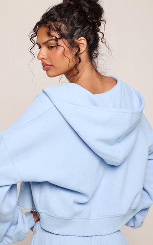 Light Blue Veste Bomber Côtelée Brossée Avec Détails De Coutures | Taille XL - PrettyLittleThing - Modalova