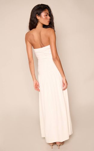 Natural Robe Longue Bandeau Froncée Aspect Lin | Taille 42 - PrettyLittleThing - Modalova