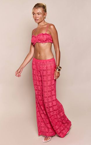 Fuschia Ensemble Coordonné Pantalon Large À Motif Floral Texturé | Taille 42 - PrettyLittleThing - Modalova