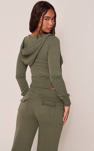Sage Khaki Sweat À Casynthétiqueche Ajusté Zippé En Molleton Bouclette | Taille XL - PrettyLittleThing - Modalova