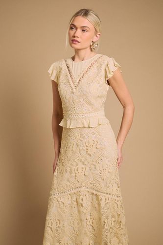 Robe Midaxi En Dentelle Dobby Avec Détails | Taille 42 - Oasis - Modalova