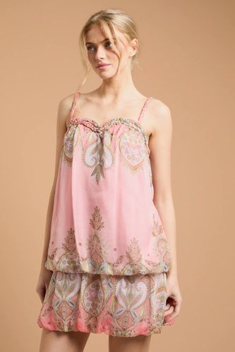 Robe Courte À Col Orné De Cordelettes Et Ourlet Bouffant | Taille 46 - Oasis - Modalova