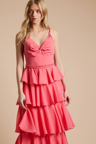 Robe Maxi En Mousseline À Volants Étagés Et Bretelles Tressées | Taille 46 - Oasis - Modalova