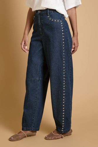 Jean Jambe Tonneau Premium Avec Détails Cloutés | Taille 18 - Oasis - Modalova
