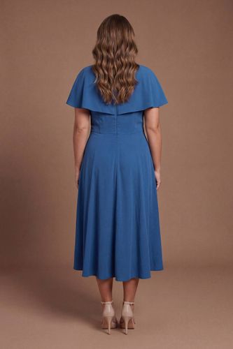 Robe Midi Grande Taille à Col V et Manches Courtes en Ponte | Taille 48 - Coast - Modalova