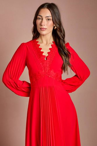 Robe Maxi à Détails Plissés et Finitions en Dentelle | Taille 46 - Coast - Modalova