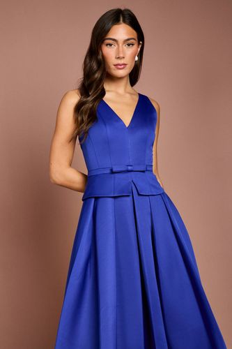 Robe Midi En Satin Structuré À Basque Plissée | Taille 42 - Coast - Modalova