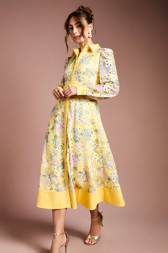 Robe Chemise Imprimée à Dentelle Ajourée | Taille 44 - Coast - Modalova