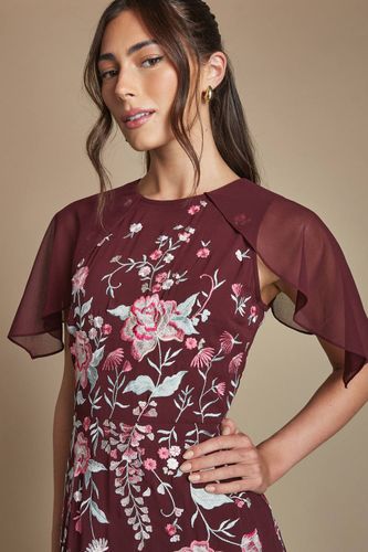 Robe De Demoiselle D'honneur À Volants Avec Cape Fleurie Brodée Et Traîne | Taille 46 - Coast - Modalova